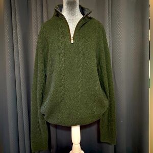 Jos. A. Bank Hunter Green Zip-Up Sweater